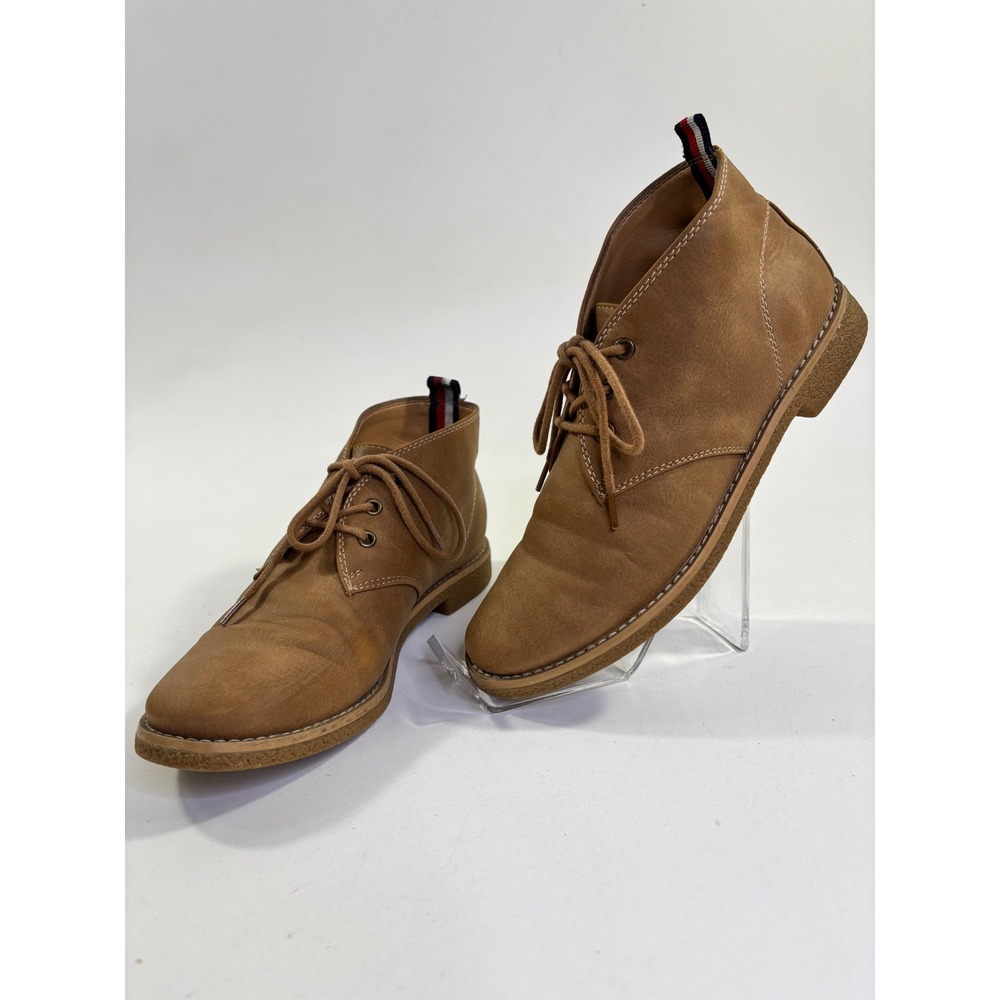 Tommy Hilfiger Mens Tan Faux Leather Chukka Desert Boots Size 6.5M Brown Ankle - Picture 2 of 8
